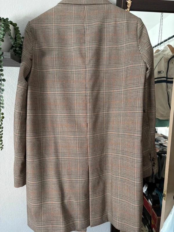 Veste à carreaux Zara coupe masculine – photo 3